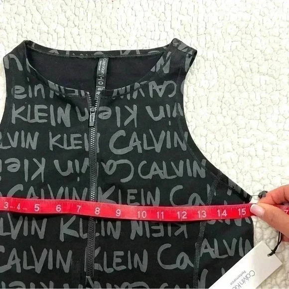 NWT Calvin Klein Perf Black Signature Zip Cotton Thong Snap Bodysuit Size M - Picture 13 of 13